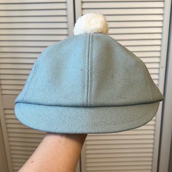 costo Accessories - Blue hat with white Pom Pom